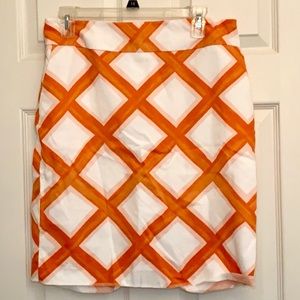 Merona Orange and White Skirt Size 6